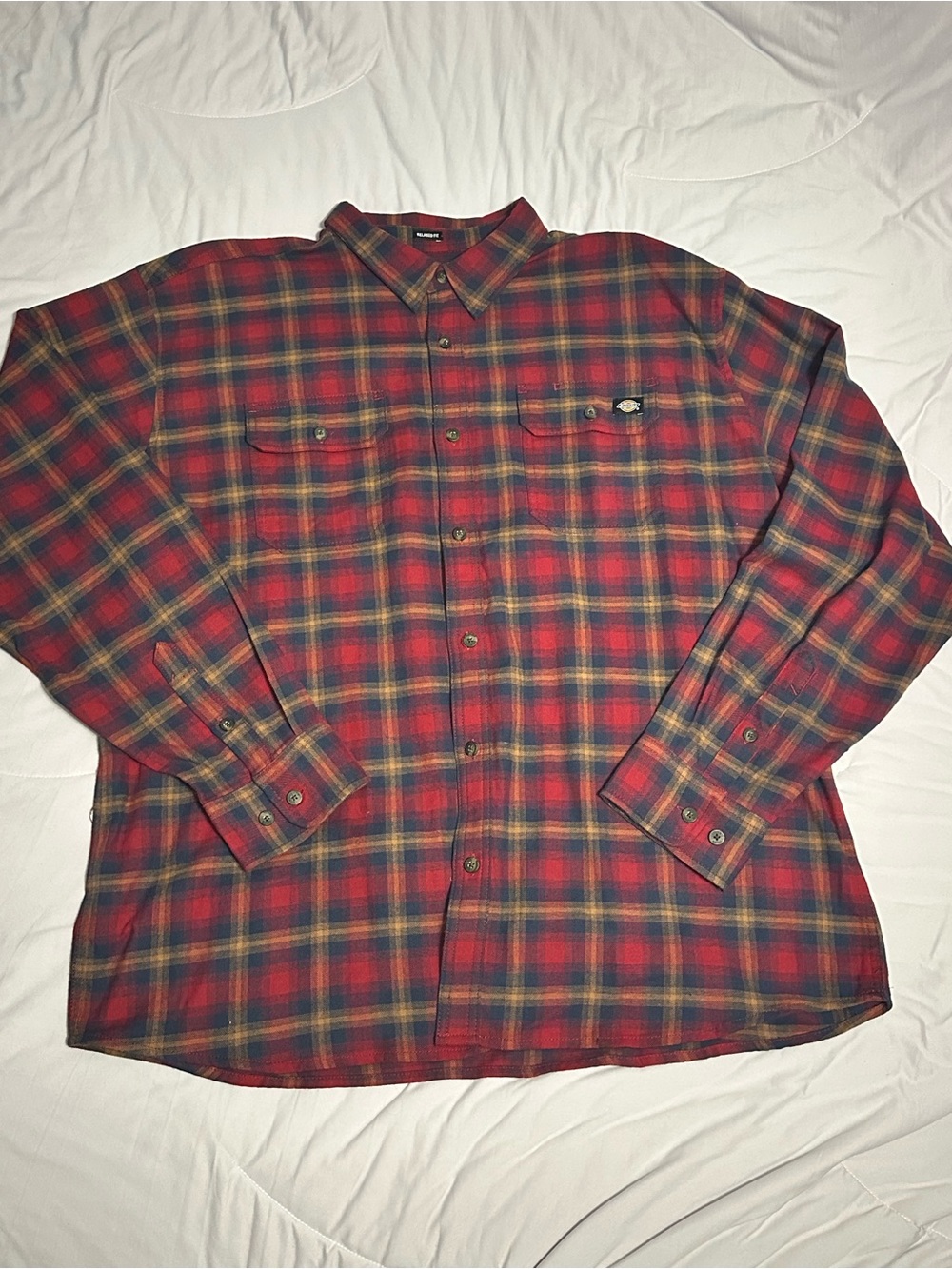 Dickies Red Plaid Button-Down Shirt